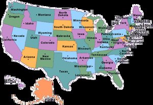 Map of US states