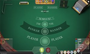 Mini-Baccarat is a simpler and faster version of Baccarat played at a smaller table.